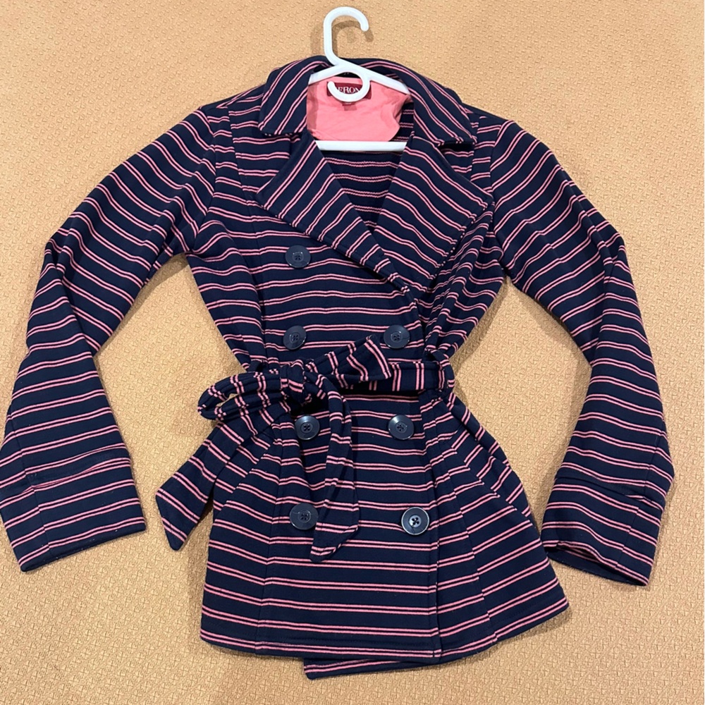 Merona Navy and Pink Striped Jacket